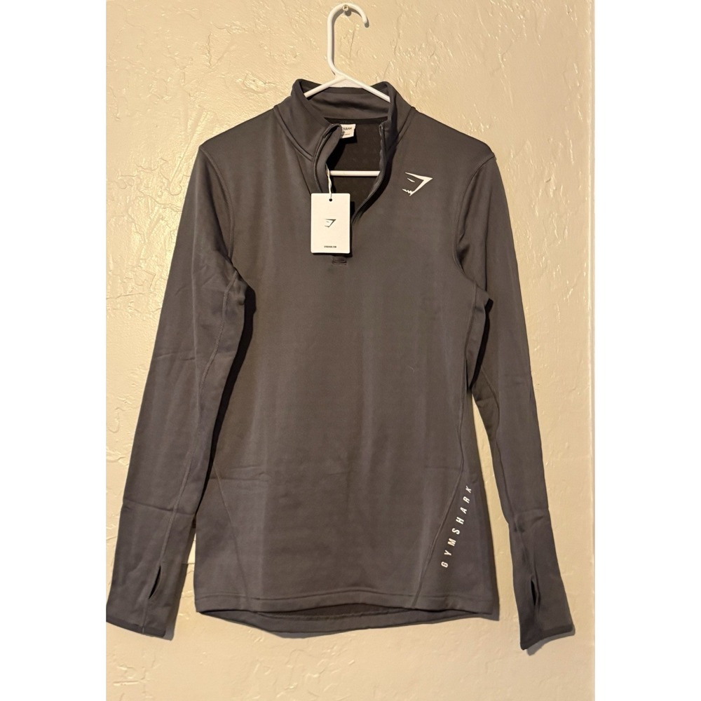Gymshark Shirt XSmall Quarter Zip Pullover Lightweight Gray  Athletic